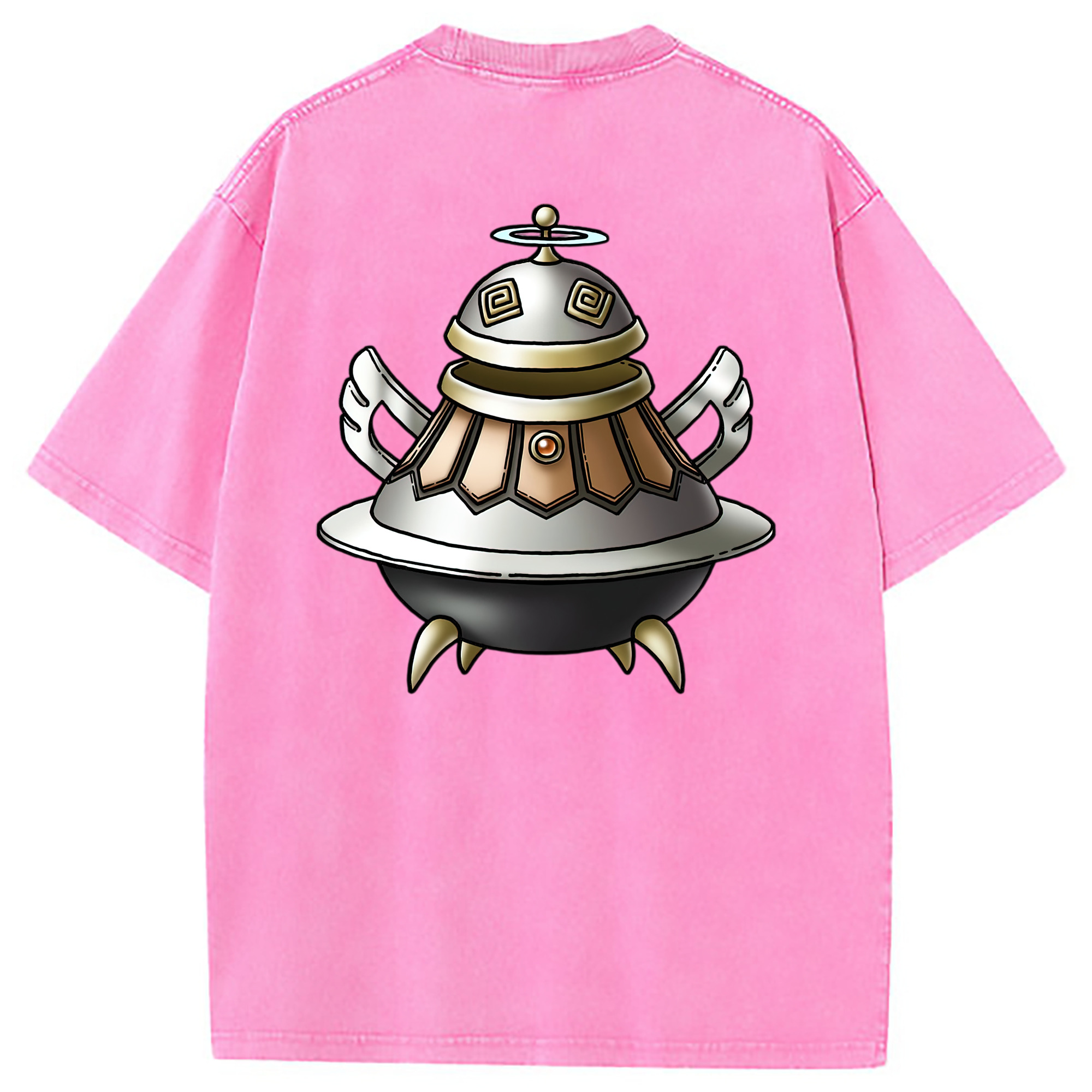 （画像用） ドラゴンクエスト Doragon Kuesuto Dragon Quest 綿100% ヴィンテージ風 半袖Tシャツ（背面プリント）